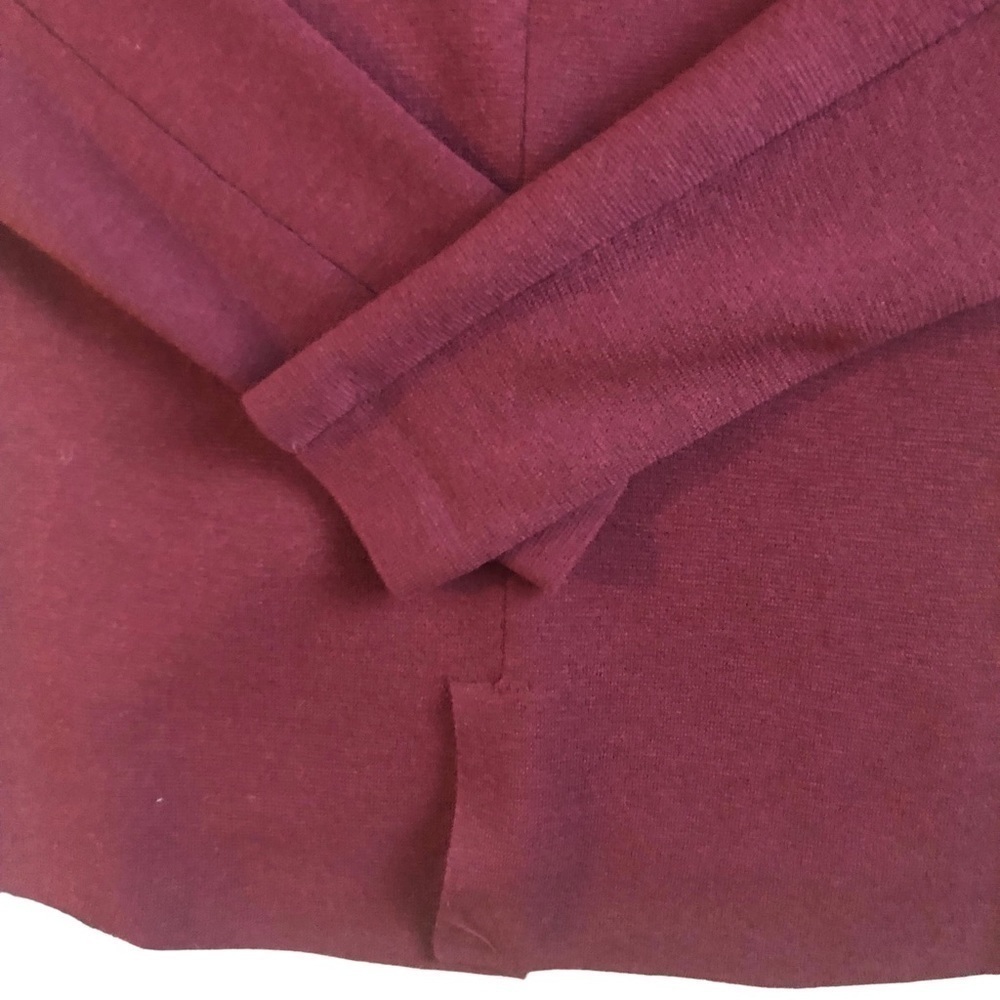Eileen Fisher Merino WOOL Cardigan Sweater S One Button Close Burgundy Cozy Soft - Picture 3 of 8